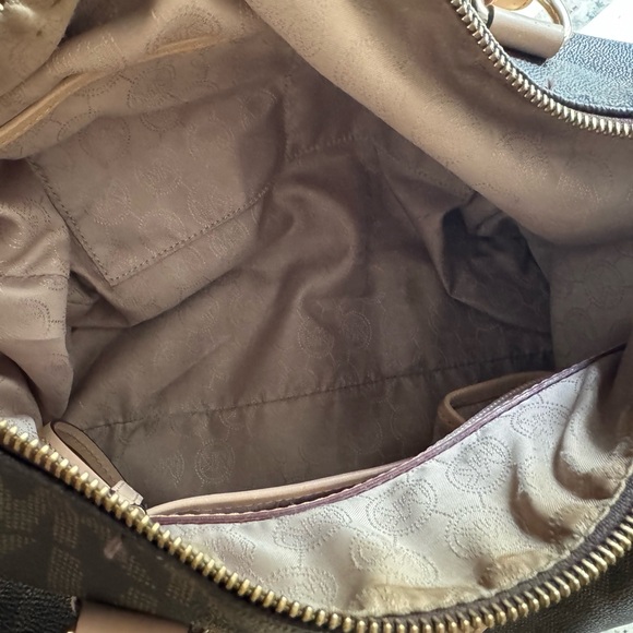 Michael Kors Brown Satchel with Gold Accents